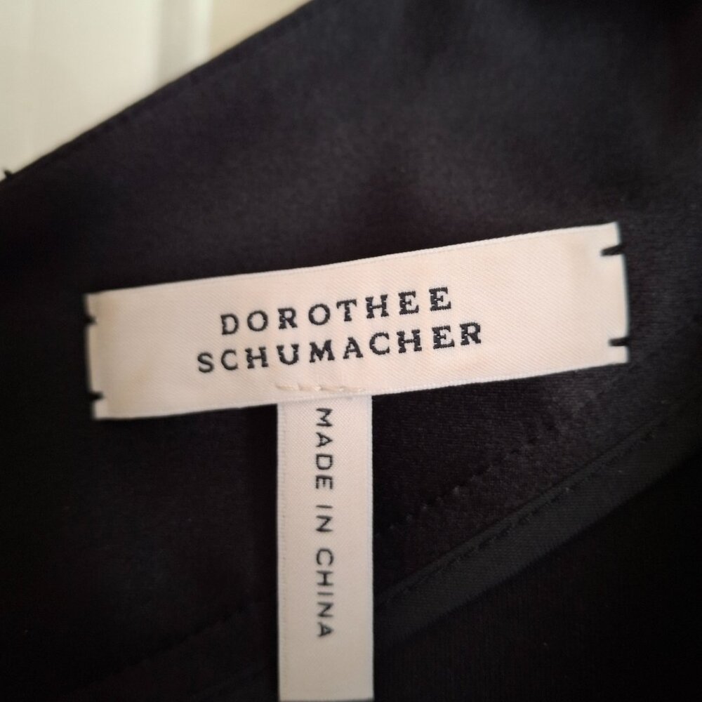 Dorothee Schumacher Black Satin-Trim Midi Dress - Size M View 5
